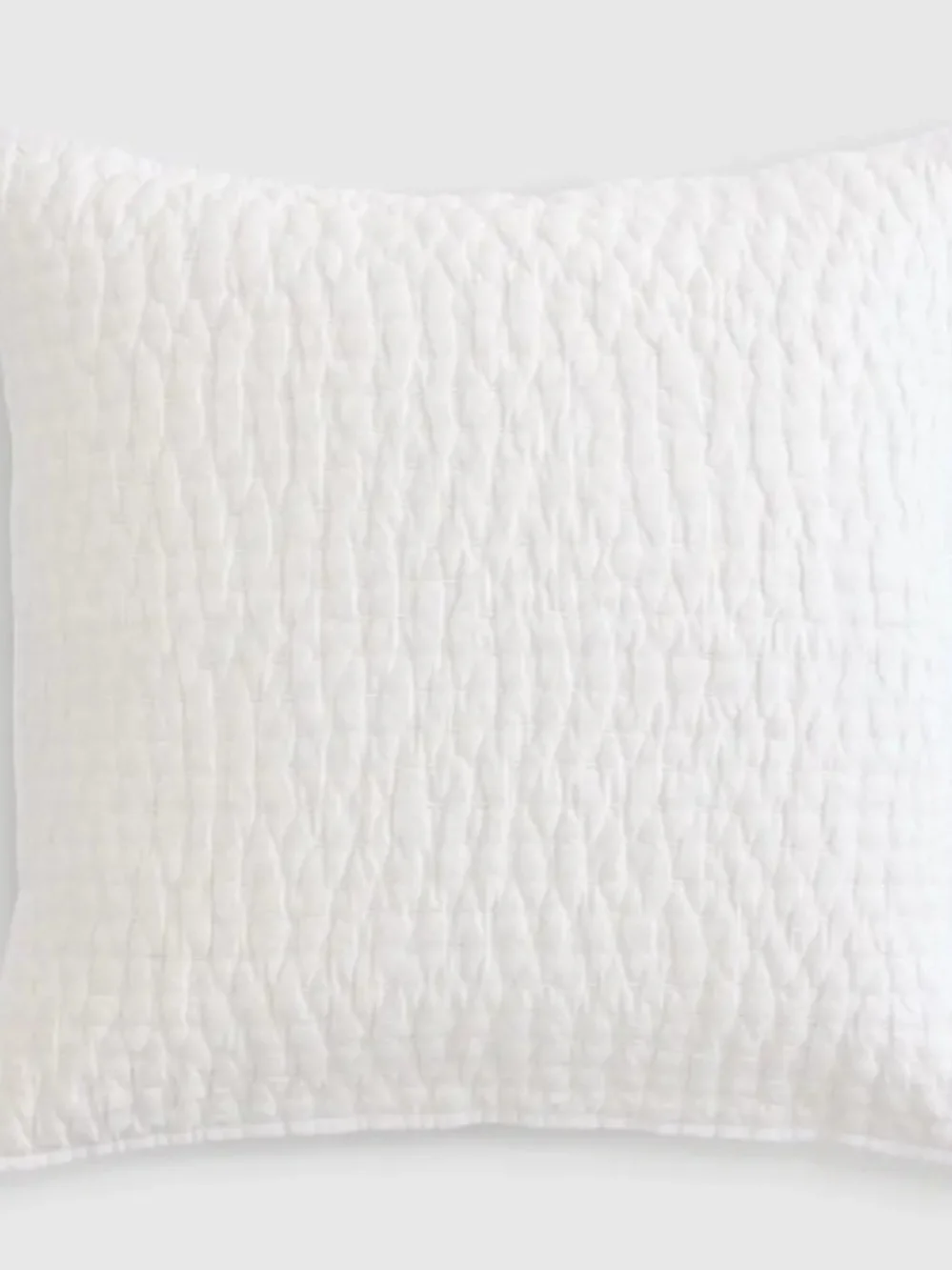 Quince European Linen Cotton Stitch Quilted Euro (26x26) Sham - White